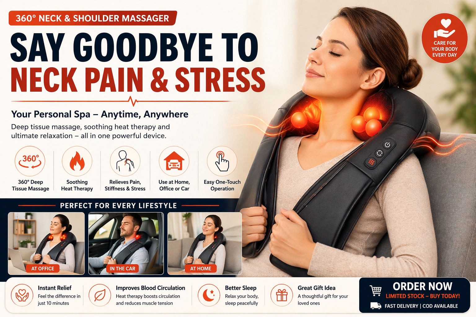 Best Neck Massager in India 2026 | 360° Shoulder Pain Relief Device