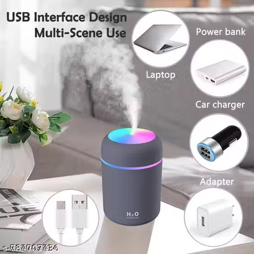 Ultrasonic Aroma Diffuser & Humidifier – Cool Mist Air Freshener with LED Lights | Silent Operation for Home, Office, Bedroom & Car