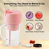 Portable Crusher Juicer Blender (420ML) – USB Rechargeable Multi-Blade Smoothie Maker with Handle & Straw | Mini Fruit Mixer for Travel, Gym & Home