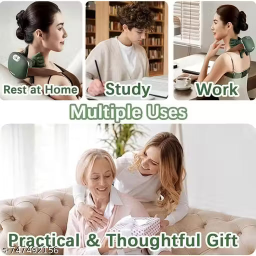 360° Neck & Shoulder Massager – Deep Tissue Shiatsu Massage Pillow with Heat | Pain Relief for Neck, Back & Shoulders | Portable Electric Relaxation Device
